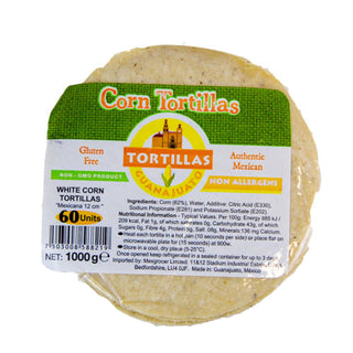 Tortillas blancas guanajuato 12cm-1000g 28/09/2025